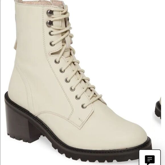 SEYCHELLES Irresistible Combat Boot Off-White and Black - Picture 2 of 11